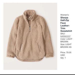 Abercrombie Half Zip Sherpa XS